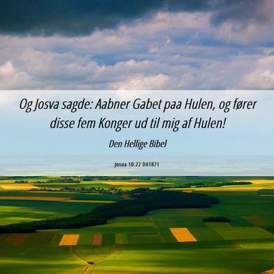 Picture 06 - Josua 10:22 DA1871 - Og Josva sagde: Aabner Gabet paa Hulen, og fører - Bible Verse Picture