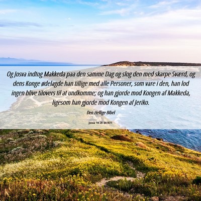 Picture 06 - Josua 10:28 DA1871 - Og Josva indtog Makkeda paa den samme Dag og slog - Bible Verse Picture
