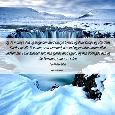 Picture 06 - Josua 10:37 DA1871 - Og de indtoge den og sloge den med skarpe Sværd - Bible Verse Picture