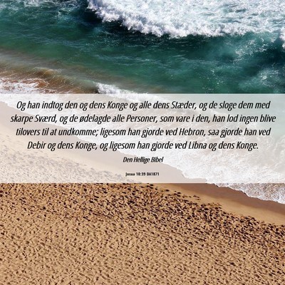 Picture 06 - Josua 10:39 DA1871 - Og han indtog den og dens Konge og alle dens - Bible Verse Picture