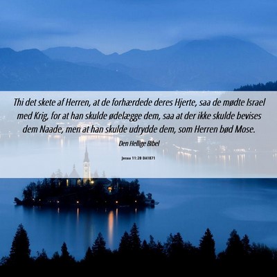 Picture 06 - Josua 11:20 DA1871 - Thi det skete af Herren, at de forhærdede deres - Bible Verse Picture