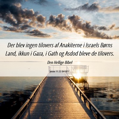 Picture 06 - Josua 11:22 DA1871 - Der blev ingen tilovers af Anakiterne i Israels - Bible Verse Picture