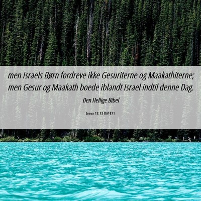 Picture 06 - Josua 13:13 DA1871 - men Israels Børn fordreve ikke Gesuriterne og - Bible Verse Picture