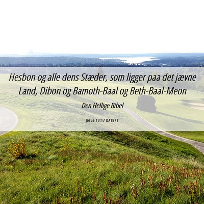 Picture 06 - Josua 13:17 DA1871 - Hesbon og alle dens Stæder, som ligger paa det - Bible Verse Picture