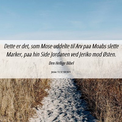 Picture 06 - Josua 13:32 DA1871 - Dette er det, som Mose uddelte til Arv paa Moabs - Bible Verse Picture