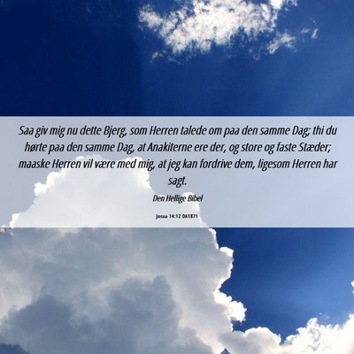 Picture 06 - Josua 14:12 DA1871 - Saa giv mig nu dette Bjerg, som Herren talede om - Bible Verse Picture