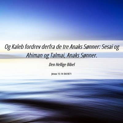 Picture 06 - Josua 15:14 DA1871 - Og Kaleb fordrev derfra de tre Anaks Sønner: - Bible Verse Picture