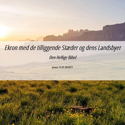 Picture 06 - Josua 15:45 DA1871 - Ekron med de tilliggende Stæder og dens - Bible Verse Picture