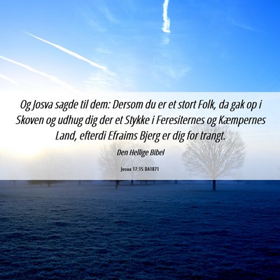 Picture 06 - Josua 17:15 DA1871 - Og Josva sagde til dem: Dersom du er et stort - Bible Verse Picture