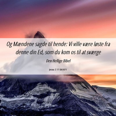 Picture 06 - Josua 2:17 DA1871 - Og Mændene sagde til hende: Vi ville være - Bible Verse Picture