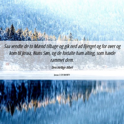 Picture 06 - Josua 2:23 DA1871 - Saa vendte de to Mænd tilbage og gik ned ad - Bible Verse Picture