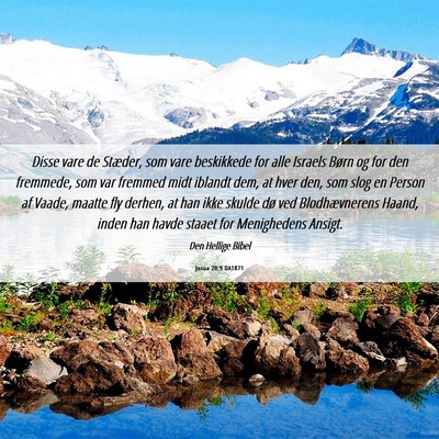 Picture 06 - Josua 20:9 DA1871 - Disse vare de Stæder, som vare beskikkede for - Bible Verse Picture