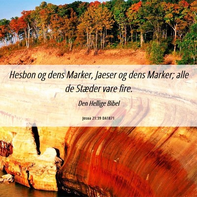 Picture 06 - Josua 21:39 DA1871 - Hesbon og dens Marker, Jaeser og dens Marker; - Bible Verse Picture