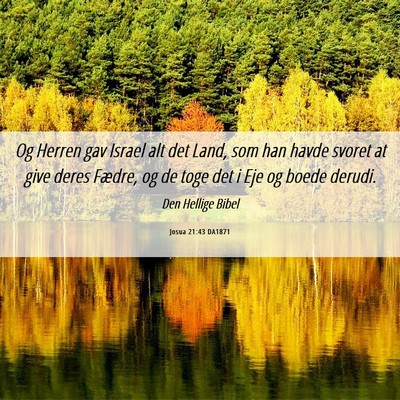 Picture 06 - Josua 21:43 DA1871 - Og Herren gav Israel alt det Land, som han havde - Bible Verse Picture