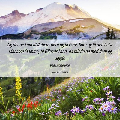 Picture 06 - Josua 22:15 DA1871 - Og der de kom til Rubens Børn og til Gads Børn - Bible Verse Picture