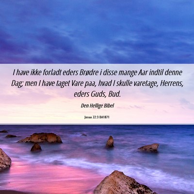 Picture 06 - Josua 22:3 DA1871 - I have ikke forladt eders Brødre i disse mange - Bible Verse Picture