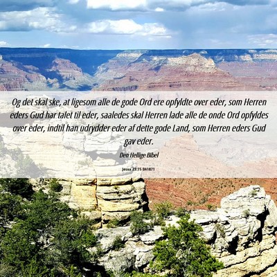 Picture 06 - Josua 23:15 DA1871 - Og det skal ske, at ligesom alle de gode Ord ere - Bible Verse Picture