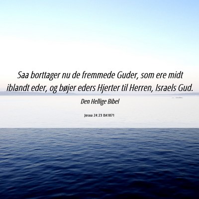 Picture 06 - Josua 24:23 DA1871 - Saa borttager nu de fremmede Guder, som ere midt - Bible Verse Picture