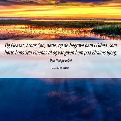 Picture 06 - Josua 24:33 DA1871 - Og Eleasar, Arons Søn, døde, og de begrove ham - Bible Verse Picture