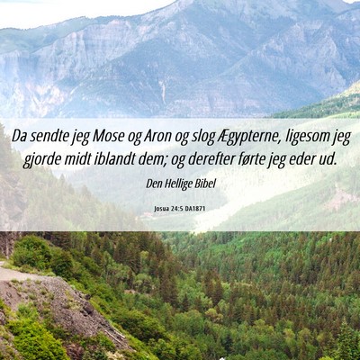 Picture 06 - Josua 24:5 DA1871 - Da sendte jeg Mose og Aron og slog Ægypterne, - Bible Verse Picture