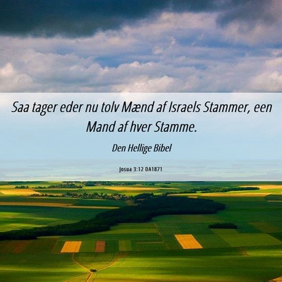 Picture 06 - Josua 3:12 DA1871 - Saa tager eder nu tolv Mænd af Israels Stammer, - Bible Verse Picture