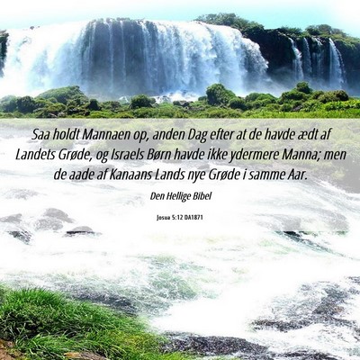 Picture 06 - Josua 5:12 DA1871 - Saa holdt Mannaen op, anden Dag efter at de havde - Bible Verse Picture
