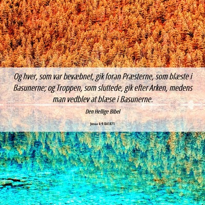 Picture 06 - Josua 6:9 DA1871 - Og hver, som var bevæbnet, gik foran Præsterne, - Bible Verse Picture