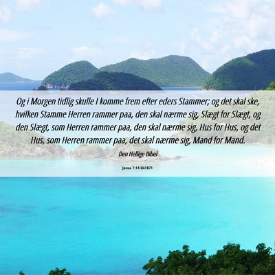 Picture 06 - Josua 7:14 DA1871 - Og i Morgen tidlig skulle I komme frem efter - Bible Verse Picture