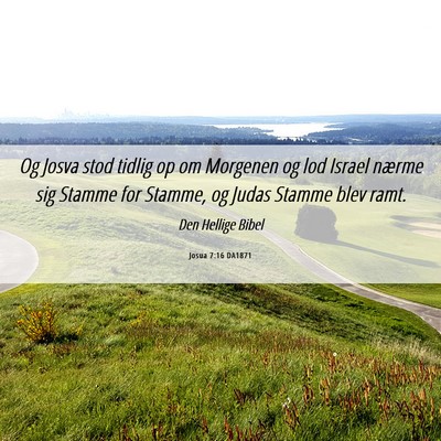 Picture 06 - Josua 7:16 DA1871 - Og Josva stod tidlig op om Morgenen og lod Israel - Bible Verse Picture
