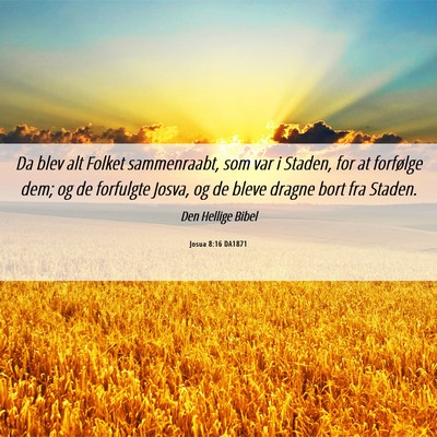 Picture 06 - Josua 8:16 DA1871 - Da blev alt Folket sammenraabt, som var i Staden, - Bible Verse Picture