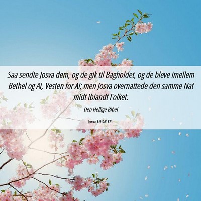 Picture 06 - Josua 8:9 DA1871 - Saa sendte Josva dem, og de gik til Bagholdet, og - Bible Verse Picture