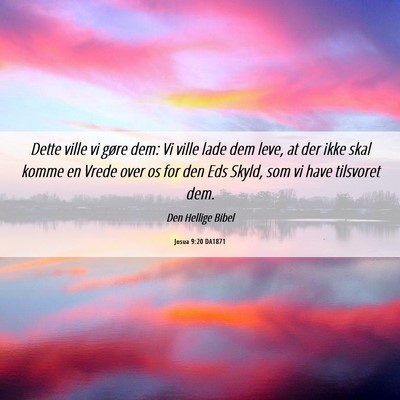 Picture 06 - Josua 9:20 DA1871 - Dette ville vi gøre dem: Vi ville lade dem leve, - Bible Verse Picture