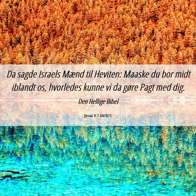 Picture 06 - Josua 9:7 DA1871 - Da sagde Israels Mænd til Heviten: Maaske du bor - Bible Verse Picture