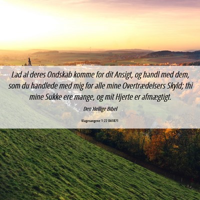 Picture 06 - Klagesangene 1:22 DA1871 - Lad al deres Ondskab komme for dit Ansigt, og - Bible Verse Picture