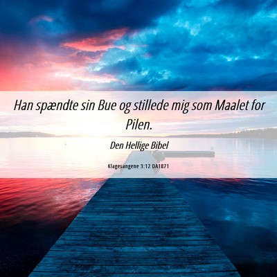 Picture 06 - Klagesangene 3:12 DA1871 - Han spændte sin Bue og stillede mig som Maalet - Bible Verse Picture