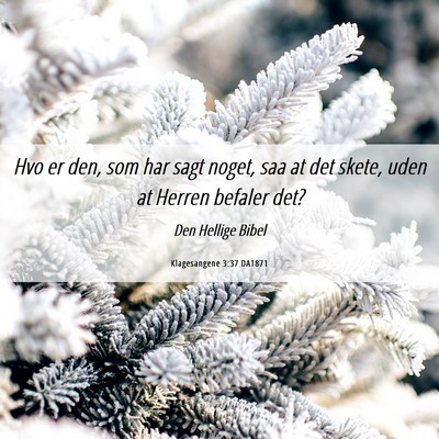 Picture 06 - Klagesangene 3:37 DA1871 - Hvo er den, som har sagt noget, saa at det skete, - Bible Verse Picture