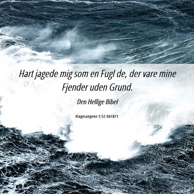 Picture 06 - Klagesangene 3:52 DA1871 - Hart jagede mig som en Fugl de, der vare mine - Bible Verse Picture