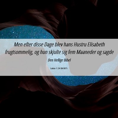 Picture 06 - Lukas 1:24 DA1871 - Men efter disse Dage blev hans Hustru Elisabeth - Bible Verse Picture