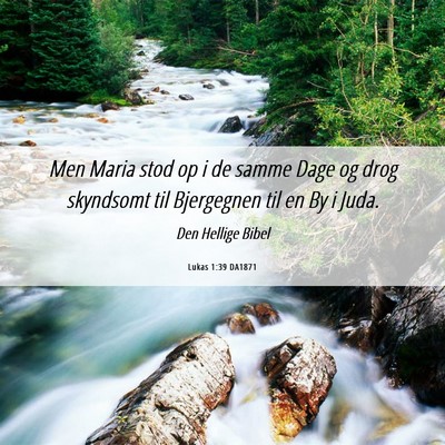 Picture 06 - Lukas 1:39 DA1871 - Men Maria stod op i de samme Dage og drog - Bible Verse Picture