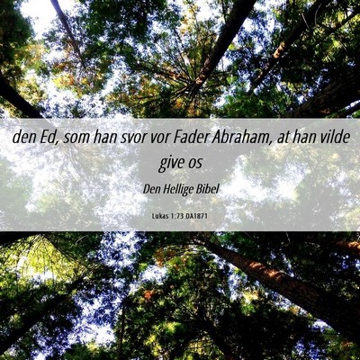 Picture 06 - Lukas 1:73 DA1871 - den Ed, som han svor vor Fader Abraham, at han - Bible Verse Picture
