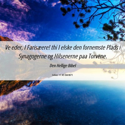 Picture 06 - Lukas 11:43 DA1871 - Ve eder, I Farisæere! thi I elske den fornemste - Bible Verse Picture