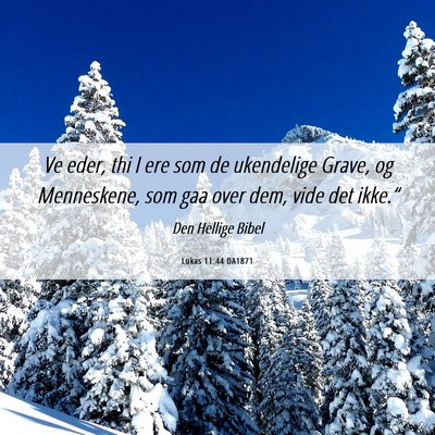 Picture 06 - Lukas 11:44 DA1871 - Ve eder, thi I ere som de ukendelige Grave, og - Bible Verse Picture