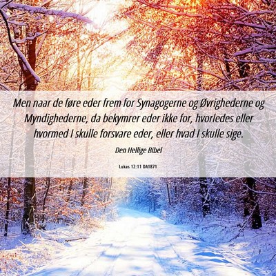 Picture 06 - Lukas 12:11 DA1871 - Men naar de føre eder frem for Synagogerne og - Bible Verse Picture