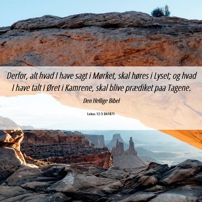 Picture 06 - Lukas 12:3 DA1871 - Derfor, alt hvad I have sagt i Mørket, skal - Bible Verse Picture