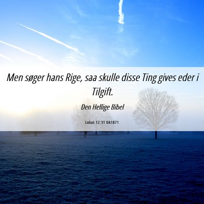 Picture 06 - Lukas 12:31 DA1871 - Men søger hans Rige, saa skulle disse Ting gives - Bible Verse Picture