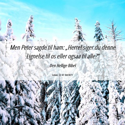 Picture 06 - Lukas 12:41 DA1871 - Men Peter sagde til ham: „Herre! siger du denne - Bible Verse Picture