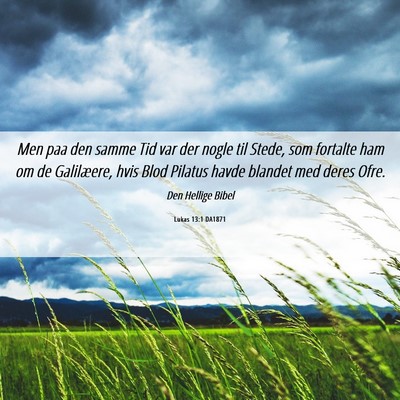 Picture 06 - Lukas 13:1 DA1871 - Men paa den samme Tid var der nogle til Stede, - Bible Verse Picture