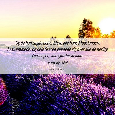 Picture 06 - Lukas 13:17 DA1871 - Og da han sagde dette, bleve alle hans - Bible Verse Picture