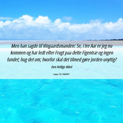 Picture 06 - Lukas 13:7 DA1871 - Men han sagde til Vingaardsmanden: Se, i tre Aar - Bible Verse Picture