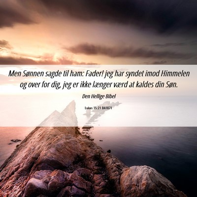 Picture 06 - Lukas 15:21 DA1871 - Men Sønnen sagde til ham: Fader! jeg har syndet - Bible Verse Picture